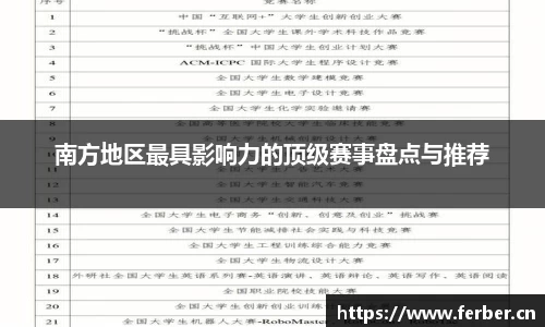 南方地区最具影响力的顶级赛事盘点与推荐