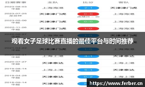 观看女子足球比赛直播的最佳平台与时间推荐