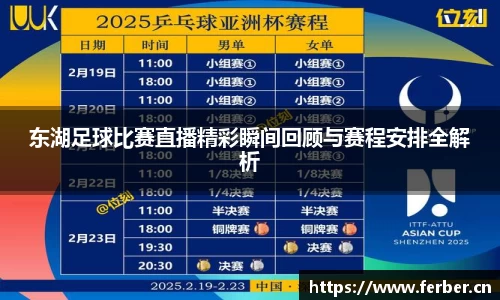 东湖足球比赛直播精彩瞬间回顾与赛程安排全解析