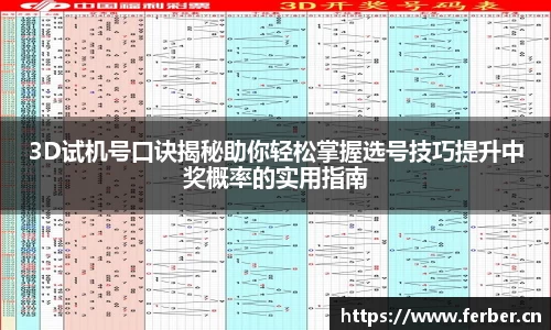 3D试机号口诀揭秘助你轻松掌握选号技巧提升中奖概率的实用指南